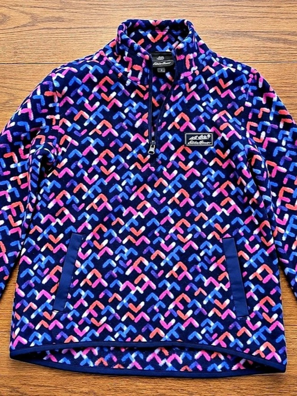 Eddie Bauer Girl’s Printed Quarter-Zip Fleece Jacket